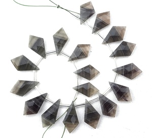 ฟลูออไรต์ธรรมชาติพลอยเหลี่ยมเพชรพลอยแฟนซีรูปร่าง Briolette ลูกปัดหินของการป้องกันจิตทำเครื่องประดับขายส่ง - Product Image 1