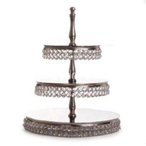 ขาตั้งเค้ก 3 ชั้น ยี่ห้อ ALAM ล่าสุด ประดับคริสตัลเคลือบเงิน สีสั่งทำได้ สำหรับงานแต่งงาน ขายส่ง - Product Image 1