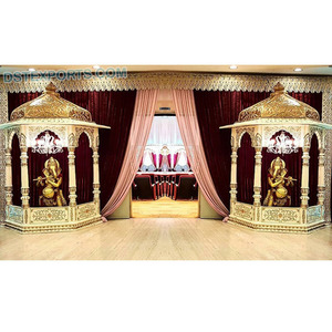งานแต่งงานแบบดั้งเดิมวัดโครงสร้างแผงจัดงานแต่งงานยินดีต้อนรับวัดพระพิฆเนศรูปปั้นแนวโน้มดอมสไตล์กรอบแต่งงานทางเข้า - Product Image 1