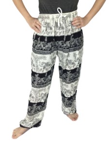 กางเกงฮาเร็มผูกเชือกพิมพ์ลายดอกไม้ช้างสำหรับผู้หญิง - Product Image 2