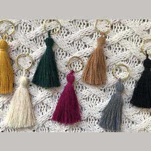 Porte-clés porte-clé en macramé, blanc naturel, corde de coton, crochet plante, accessoires, fournitures - Product Image 6