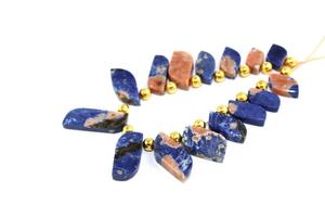 6,5 "de largo 15 piezas 1 hebra de piedras preciosas de sodalita Natural plana en forma de S collar hecho a mano joyería de mujer al por mayor - Product Image 3