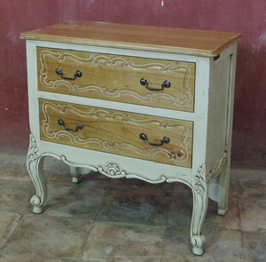 Commode française 2 tiroirs Mobilier de chambre et salon en bois mindi d'Indonésie - Product Image 4