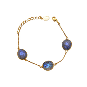 Oval shape labradorite gemstone <b>925</b> <b>sterling</b> <b>silver</b> gold plated Fashionable <b>Bracelet</b> wholesale Manufacture BY CASA DE PLATA - Product Image 1