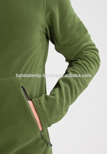 แจ็กเก็ตผ้าฟลีซลำลองสำหรับผู้ชายสีเขียวแฟชั่นกลางแจ้งน้ำหนักเบาพร้อมซิปปิดและปักตกแต่ง - Product Image 6