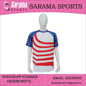 Camiseta de softball para hombre de EE. UU. Sublimación personalizada barata con logotipo personalizado y sublimación de impresión, - Product Image 2