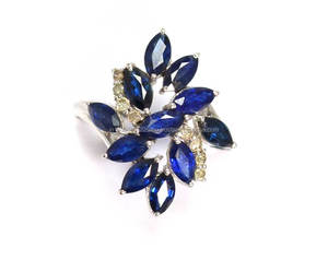 Diseño moderno zafiro azul y Diamante piedra preciosa anillo hecho a mano 925 joyería de plata esterlina personalizar en todas las formas y tamaños - Product Image 1