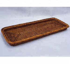 Creative 100% eco-friendly bamboo rattan tray with long shaped made in Vietnam