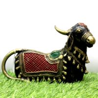 Estatua de Toro Nandi Hecha a Mano, Decoración Espiritual Hindú para el Hogar, Figura para Altar, Venta al Por Mayor