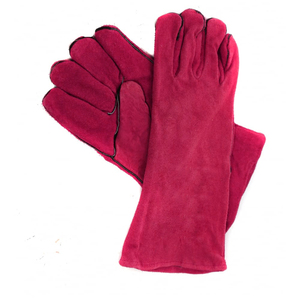 Gants de soudure d'hiver à manchette longue et épaisse, couleur unie, manches longues, cuir d'agneau véritable PU, unisexe. - Product Image 1