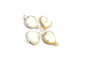 Jasper Gemstone 18K <b>Gold</b> Plated Sterling Silver Handmade <b>Heart</b> Shape Double Bail Faceted Bezel Boho Connector for <b>Earring</b> Making - Product Image 5