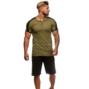 Ensemble de survêtement 2 pièces pour homme, respirant, antibactérien, tendance, avec logo personnalisé, t-shirt et short, idéal pour le jogging - Vente en gros - Product Image 4