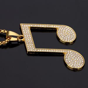Colgante de diamante de Hip Hop de nota Musical de 1,00 quilates para amantes de la música en oro amarillo de 14K, colgante de diamante con signo de música, oro Real de 14K - Product Image 6
