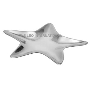 Cuenco decorativo con diseño de forma de estrella pulida brillante, accesorios de mesa de comedor de cocina de Metal de aluminio, cuenco elegante - Product Image 1