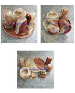 Molinillo de Pimienta y Salero de Mármol Verde Ónix Vintage - Product Image 6