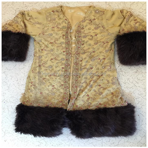 Indian Vintage Style Banjara Designer Velvet Bomber <b>Jacket</b> with Puff Sleeves and Wool Lining for Women Winter - Product Image 3