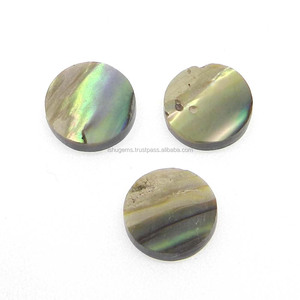 Coquille d'ormeau naturelle 10 mm ronde cabochon 2,60 carats pierre précieuse en vrac pour bijoux - Product Image 2