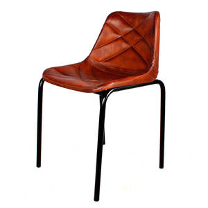 Fer industriel moderne et chaise en cuir avec un design antique pour bureau à domicile - Product Image 4