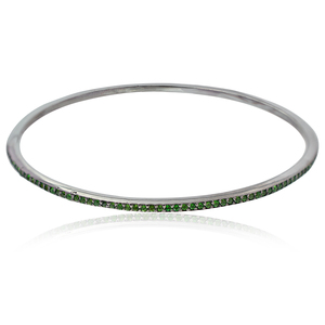 Bijoux ronds de bracelet d'argent de diopside de chrome - Product Image 1