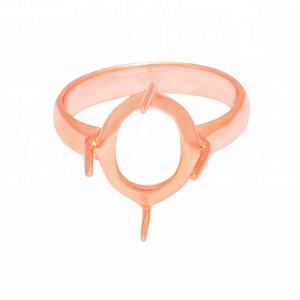Gorgeous Rose Gold Oval Shape 925 Sterling Silver Ring <b>charm</b> <b>Jewelry</b> Finding Ring <b>For</b> Unisex. Wholesaler Manufacture BY CDP. - Product Image 1