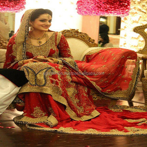 Vestido de novia tradicional pakistaní Georgette Lahenga para adultos - Product Image 1