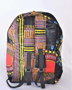 Dashiki กระเป๋าเป้สะพายหลังพิมพ์ลาย,กระเป๋านักเรียนกระเป๋าเป้แอฟริกันกระเป๋าใส่หนังสือกระเป๋าเป้สะพายหลังผ้าฝ้ายขี้ผึ้งกระเป๋านักเรียนเผ่า - Product Image 2