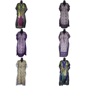 2025 Spring Summer New Style Middle East Fashion Lady <b>Islamic</b> Long Kaftan Dress Hand Block <b>Printed</b> Kaftan Handmade Indian Caftan - Product Image 1