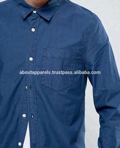 Camisas Vaqueras Ajustadas Personalizadas de Alta Calidad al por Mayor OEM 2026 para Hombre, Mangas Largas, Logotipo, Cuello Redondo, Talla Grande, Técnica Lavada - Product Image 2