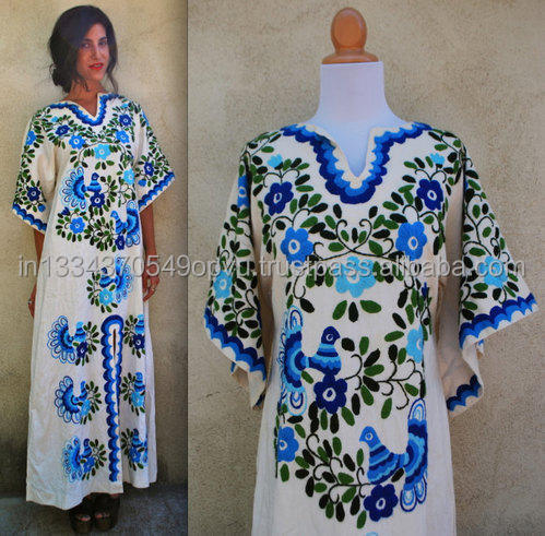 sachin and babi light blue dress Juliet Dunn | Mexican Embroidered V Neck Maxi Dress – main image 0