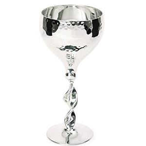 Handmade Brass Wine <b>Goblet</b> <b>Glass</b> With Shiny Silver Finished Unique Stylish Personalized Vintage Hammered Large Wine <b>Goblet</b> - Product Image 1