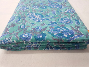 Sanganeri bloque de mano impreso Cambric tela de algodón bloque de madera Natural Bagru estampado tejido vestido/camisa para niñas SSTHVCC06 - Product Image 5