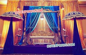 Nuevo estilo de decoración de escenario para Mehandi Night/Modern Wedding Mehandi Stage Decoration Latest Mehandi Night Sangeet Decoration USA - Product Image 4
