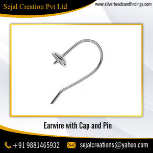 Boucles d'oreilles crochet en argent avec capuchon et broche Earwire Composants de bijoux essentiels - Product Image 3