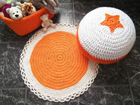 Eco friends poufs et tapis ronds de haute qualité tricotés et crochetés à la main par des artisans indiens de manière traditionnelle fait à la main