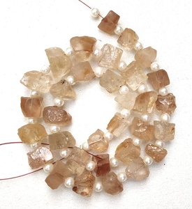 ธรรมชาติ16ชิ้นอิมพีเรียลพลอยบุษราคัมลูกปัดหยาบทำเครื่องประดับที่ทำด้วยมือที่มีคุณภาพสูงสุดไม่ได้รับการรักษาขายส่ง - Product Image 2