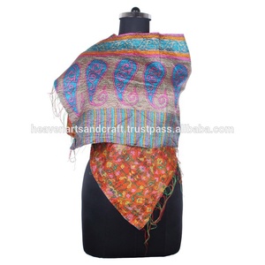 SC1215 Écharpes Vintage en Coton Cousu à la Main Kantha Travail Soie Fait à la Main Style Vintage Écharpe Design Tendance Pour Filles - Product Image 2