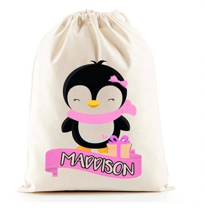 Sac à cordon en coton imprimé personnalisé sac de fête sac cadeau de mariage en coton - Product Image 3