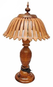 Lampe de Table led en bois massif, petites lampes de lecture tendances sculptées à la main, accessoires de lecture - Product Image 2