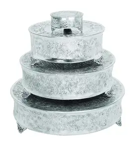 Betrouwbare Fabrikant Van Nieuwste Ontwerp Topkwaliteit Servies Bruiloft Metalen Ronde Cake Stand