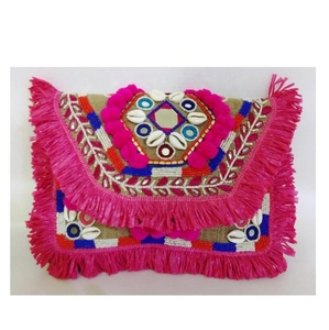 Bolso Bandolera de Mujer con Cuentas de Ojo Turco, Estilo Bohemio Geométrico, Hecho a Mano en India, Bolso de Noche, Compras, Playa - Product Image 4