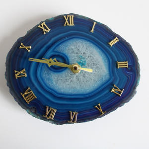 Agate naturelle mélange tranche horloge cristal horloges de bureau et d'étagère décoration maison tranches d'agate bureau décorations Feng Shui grossiste - Product Image 5