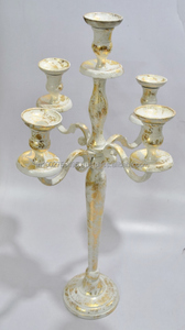 Élégant Porte-Bougie à 5 Bras en Métal Fait Main Marque IHA Finition Or Cuivre Noir Fer pour Décoration de Maison Mariage Noël - Product Image 4