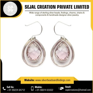 Pendiente de plata con piedras preciosas originales Compre pendientes de tuerca con piedras preciosas en línea en el Festival DE LA India Pendientes de plata esterlina con piedras preciosas de lapislázuli - Product Image 2