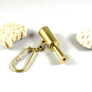 Mini télescope en laiton à pli unique Spyglass porte-clés accessoire en métal nautique mousqueton porte-anneau fait à la main Calyron promotionnel - Product Image 1