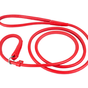 Dog Slip Lead <b>Leash</b> Rolled Leather <b>Collar</b> 4 or 6 Foot Black Brown - Product Image 1