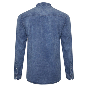 Worldwide Sale Custom Made Eco-Friendly Breathable Quick Dry Long Sleeve Casual <b>Denim</b> <b>Shirts</b> Autumn Solid Color Adults Plus Size - Product Image 3