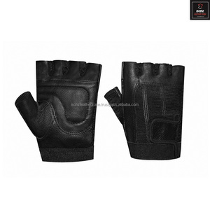 Guantes de gimnasio de cuero de medio dedo para levantamiento de pesas - Product Image 4