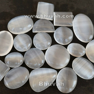 หินอัญมณีคริสตัลสีขาว100% อัญมณีพลอยสีเซเลไนท์ธรรมชาติมาใหม่สำหรับการทำสมาธิ - Product Image 1