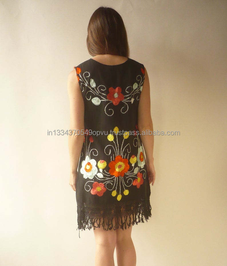 sachin and babi light blue dress Leymor Womens 3 4 Sleeve Embroidered Mexican Peasant Mini Dress main image 1