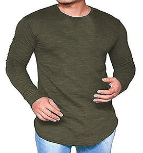 Personnalisé 95% Coton 5% Spandex Ringspun 180 Gsm T-shirt Sérigraphie Muscle Gym Formation O Cou À Manches Longues T-shirt pour Hommes - Product Image 3